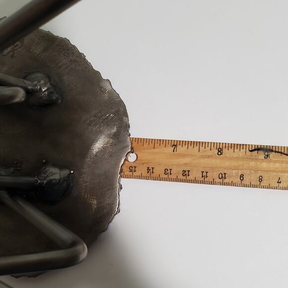 Vintage Signed Val Barbera Brutalist Metal Candelabra 5 Arm Candle Holder - Picture 12 of 16